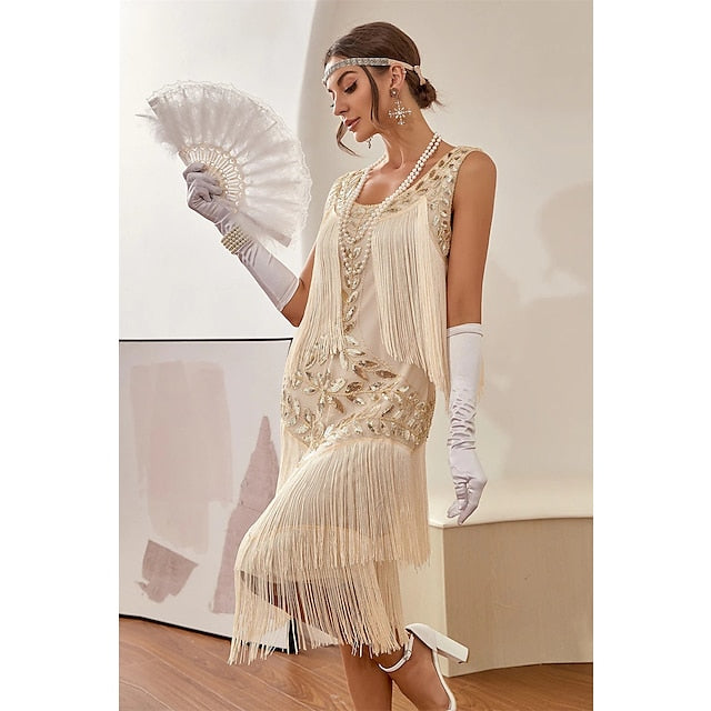 Great Gatsby Clothes 20s 1920s The Great Gatsby Outfit Sheath/Column Scoop Sequins Vintage Dresses, S Champagne Great Gatsby Clothes 20s 1920s The Great Gatsby Outfit Sheath/Column Scoop Sequins Vintage Dresses, S Champagne