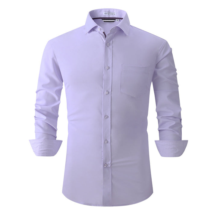 Men's Classic Long Sleeves Solid Color Shirt