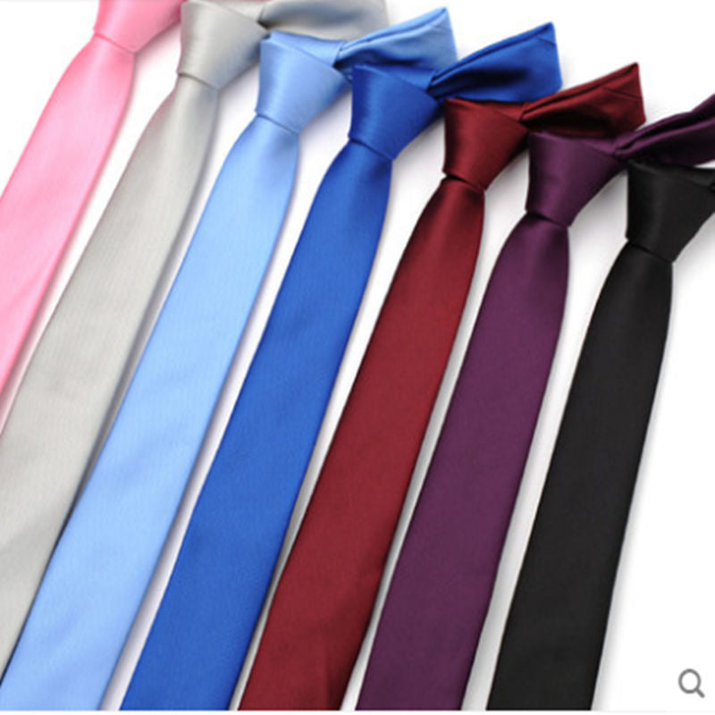 Men's Business Polyester Solid Color Tie