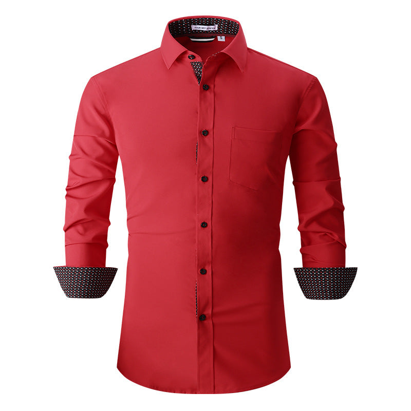 Men's Classic Long Sleeves Solid Color Shirt