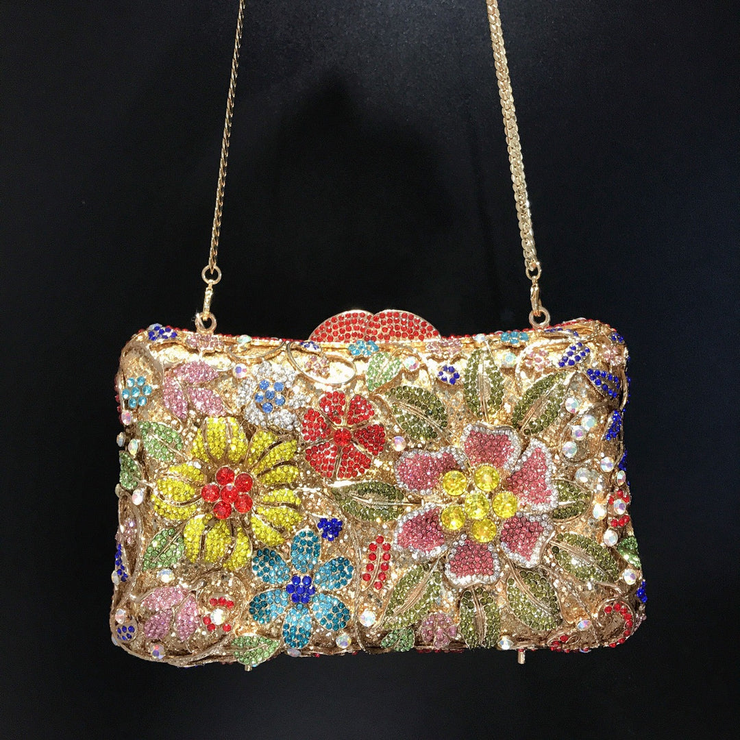 Flower Imitation Diamond Sequins Clutch Bags