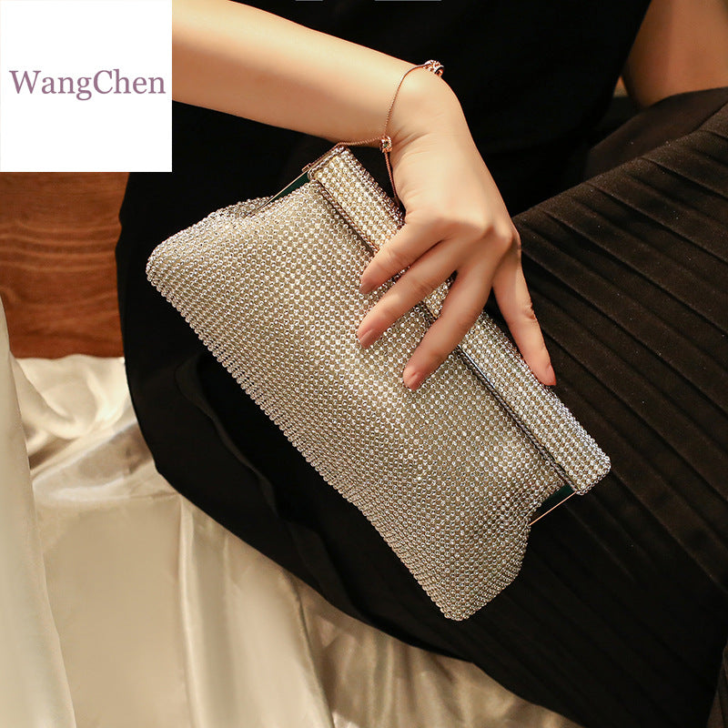 Imitation Diamond Sequin Crossbody Clutch Bags