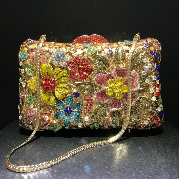 Flower Imitation Diamond Sequins Clutch Bags