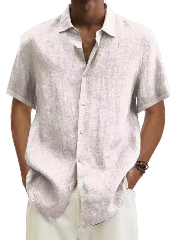 Men's Cotton Linen Solid Color Shirt