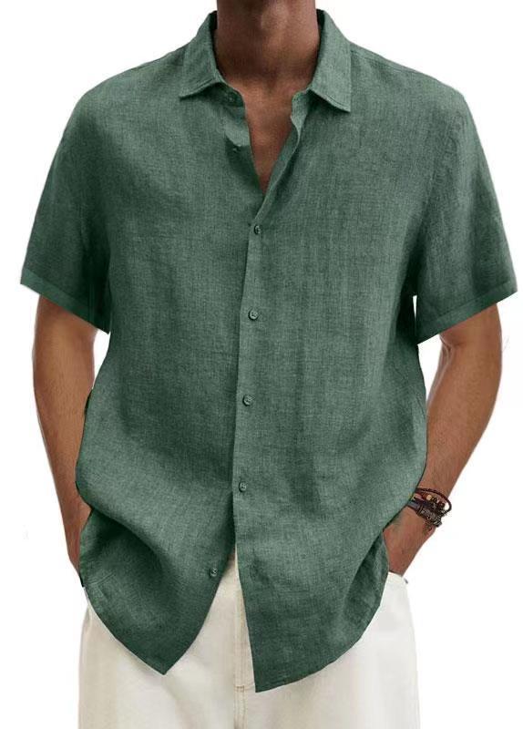Men's Cotton Linen Solid Color Shirt
