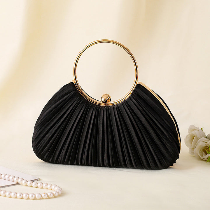 Pleated Ring Clutch Hand Bags