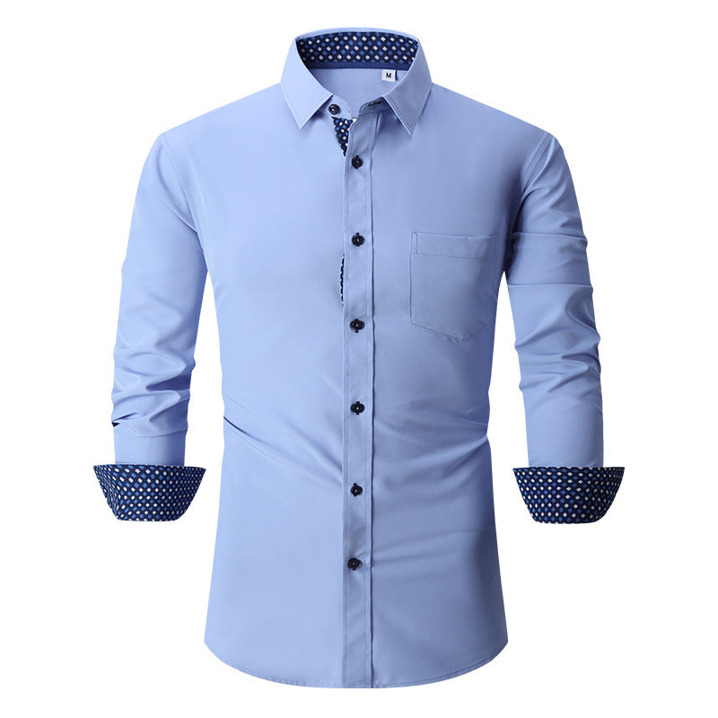 Men's Classic Long Sleeves Solid Color Shirt