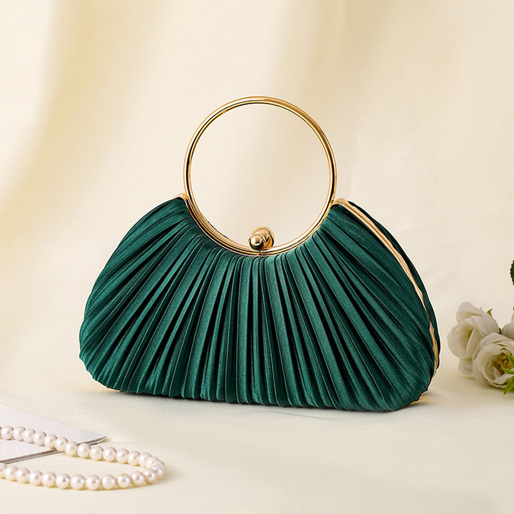 Pleated Ring Clutch Hand Bags