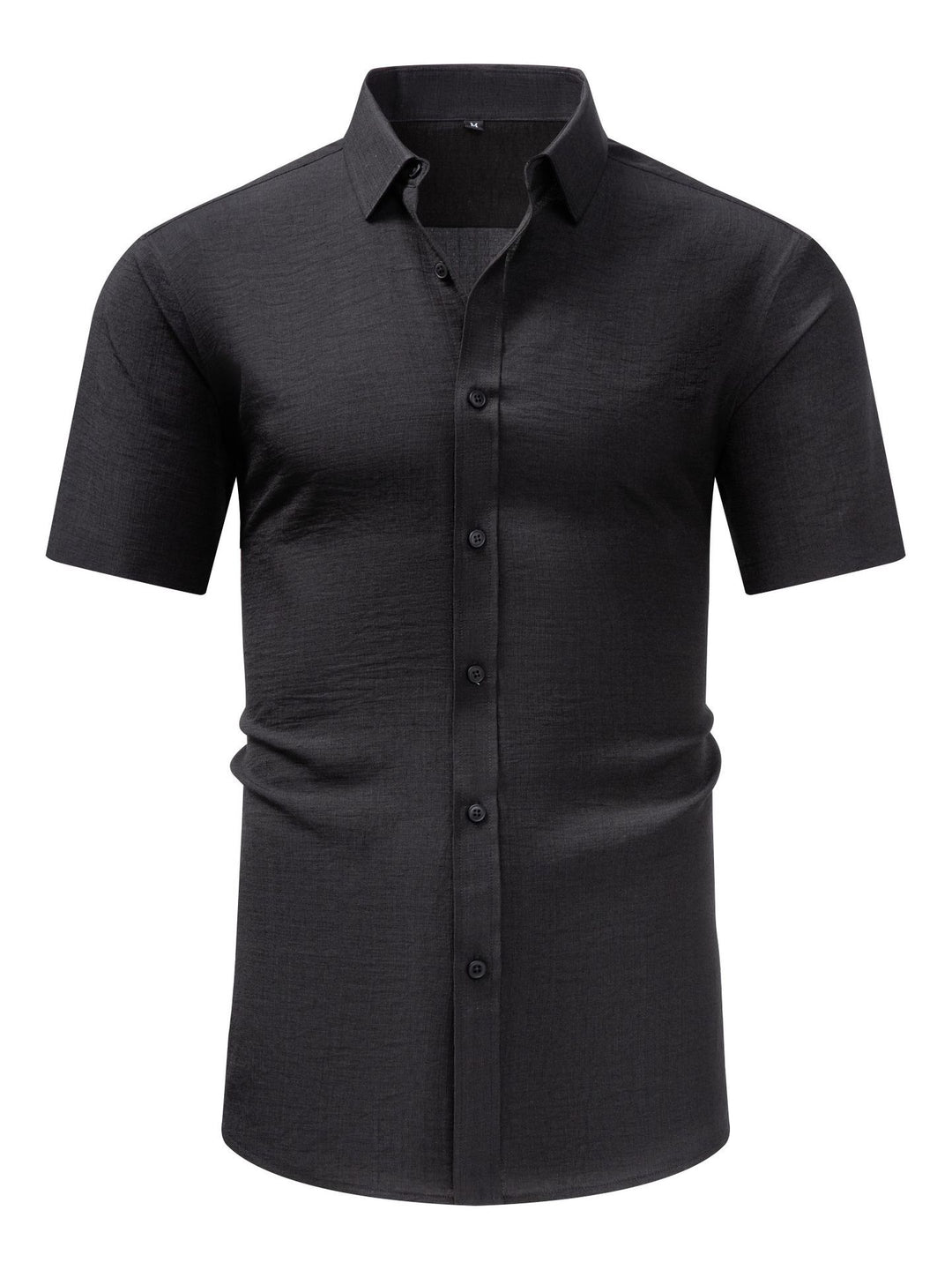 Men's Casual Short Sleeves Solid Color Cotton Shirt