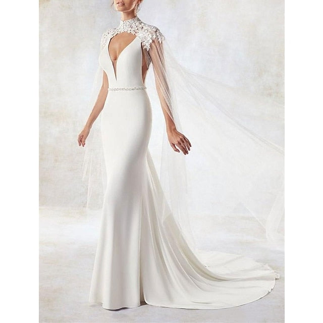 Women's Wrap Elegant & Luxurious Short Sleeve Tulle Wedding Wraps With Appliques