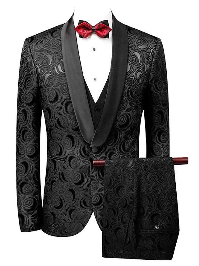 Men's Tailored Fit Single Breasted One-button 3 Pieces Wedding Suits