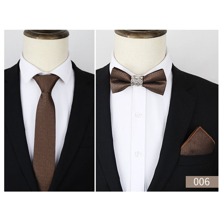 Men's Business Formal Evening Solid Color Tie 3 pieces
