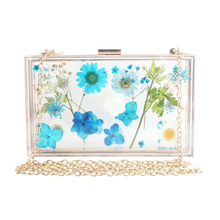 Flower Fashion Acrylic Transparent Clutch Bags