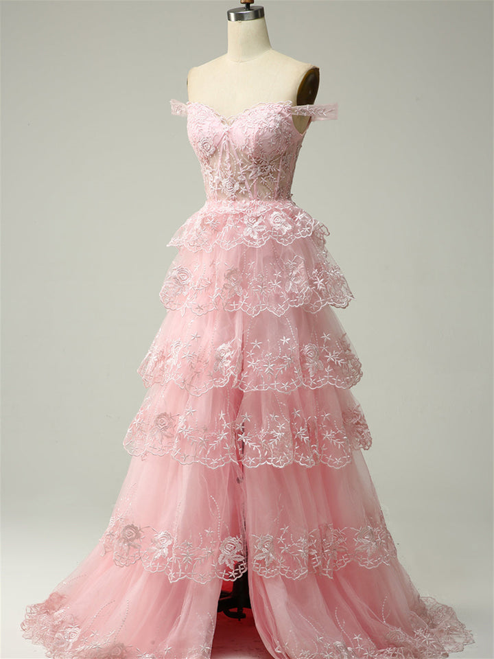 A-Line/Princess Sweetheart Off The Shoulder Sleeveless Floor-Length Evening Dress With Sequins