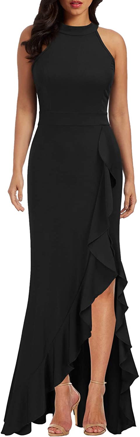 Women's High Neck Split Bodycon Mermaid Evening, Small Women's High Neck Split Bodycon Mermaid Evening, Small