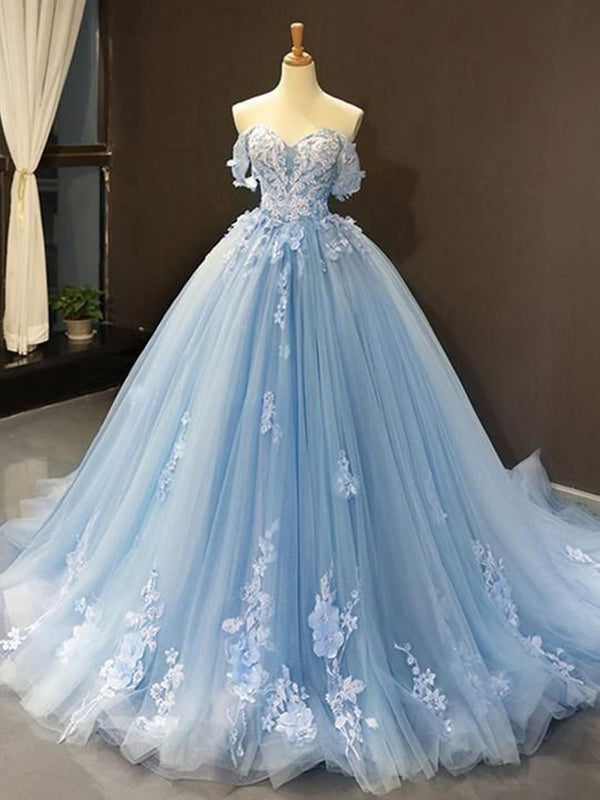 Women's Ball Gown Tulle Lace Sweetheart Sweep
