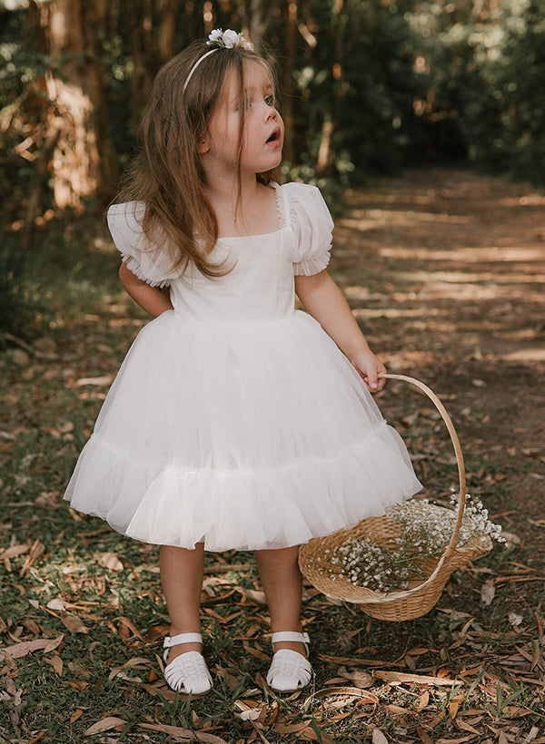 White Flower Girl Dresses for Weddings | Mondressy White Flower Girl Dresses for Weddings | Mondressy