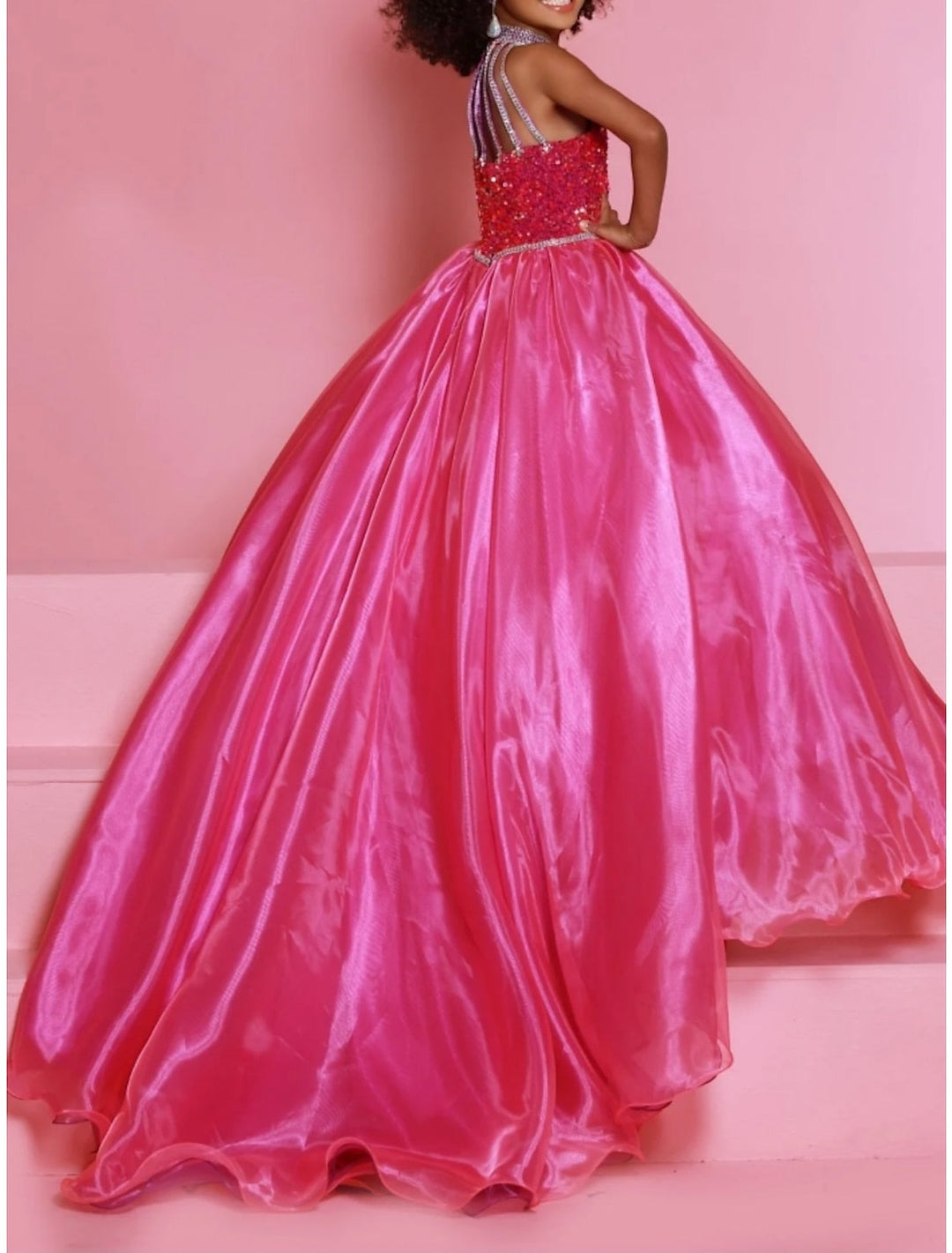 A-Line/Princess Halter Tulle Flower Girl Dresses with Sequins & Beading