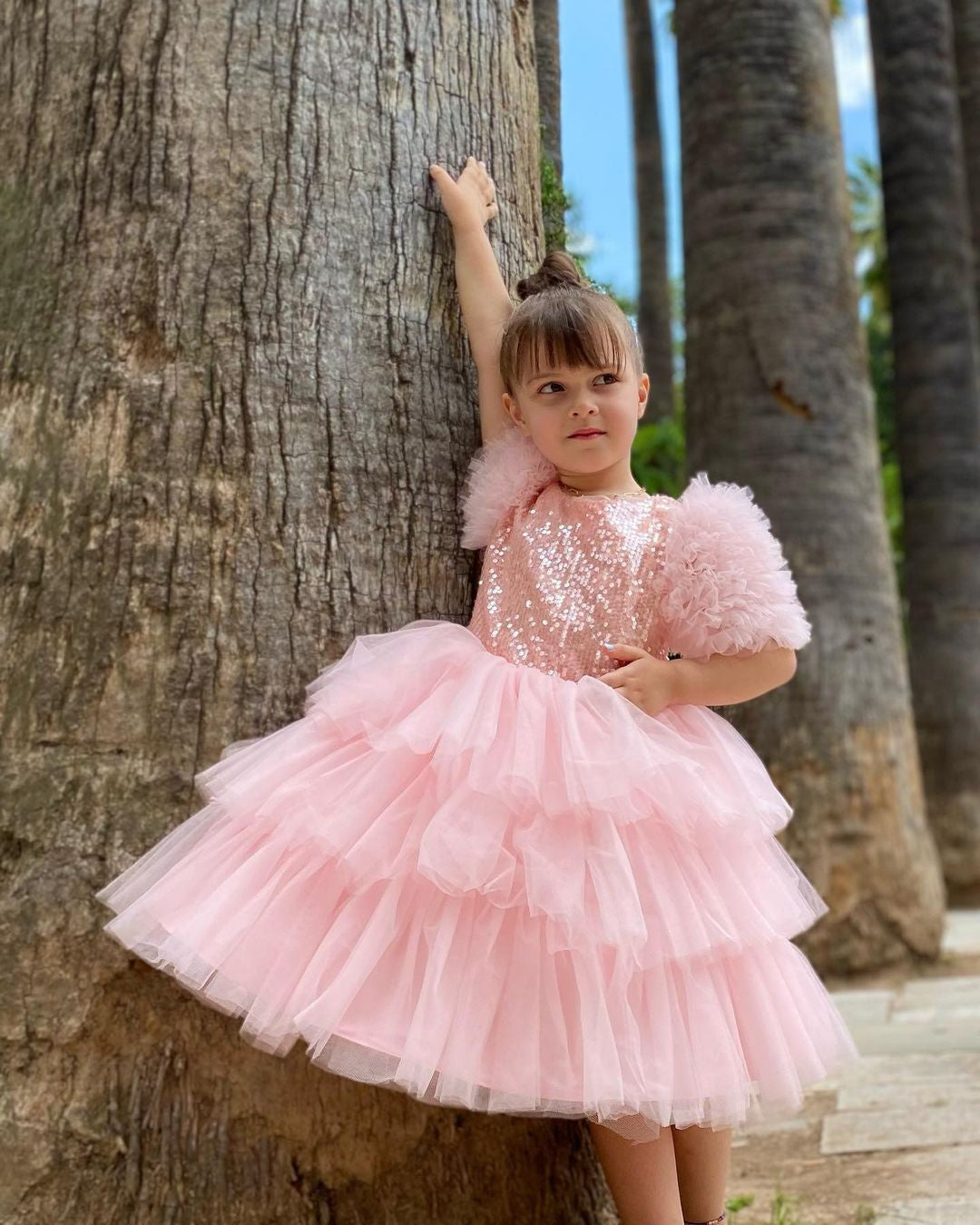 Ball Gown Princess Sequins Little Girl Party Dresses
