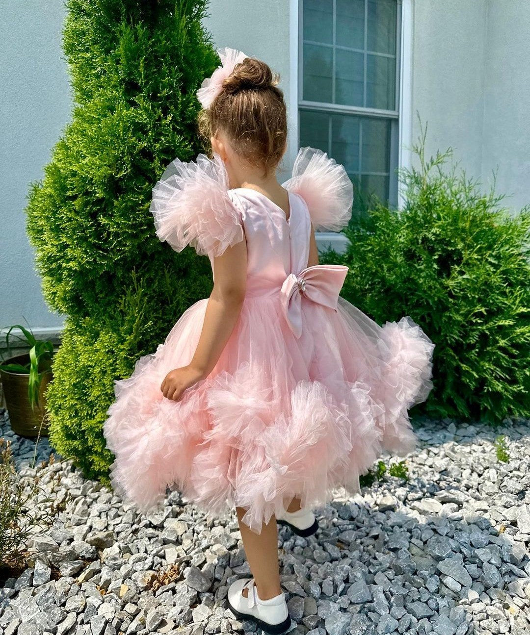 Ball Gown Princess Tulle Little Girl Party Dresses with Beading