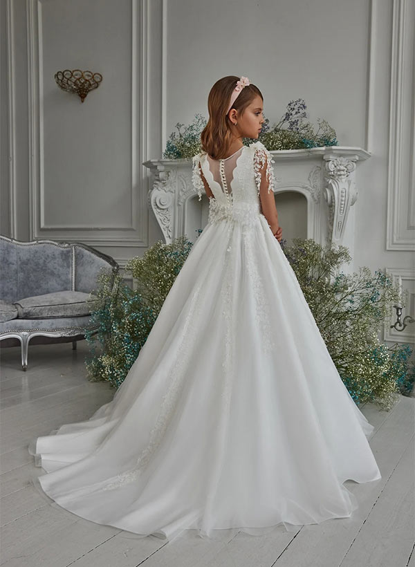 Ivory Flower Girl Dresses | Mondressy Ivory Flower Girl Dresses | Mondressy
