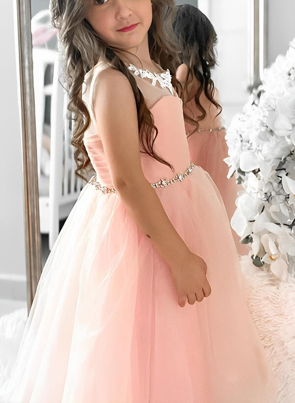 Pink flower girl dress