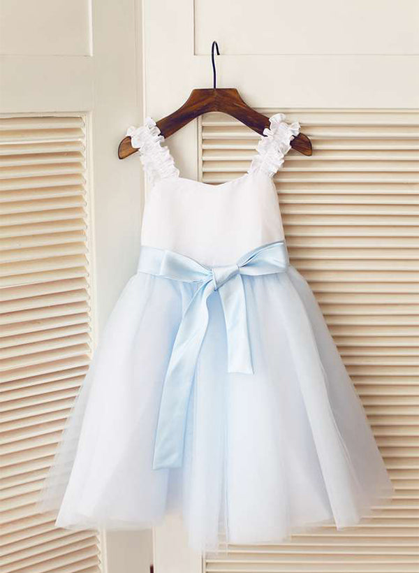 A-Line/Princess Tulle Flower Girl Dresses With Sash