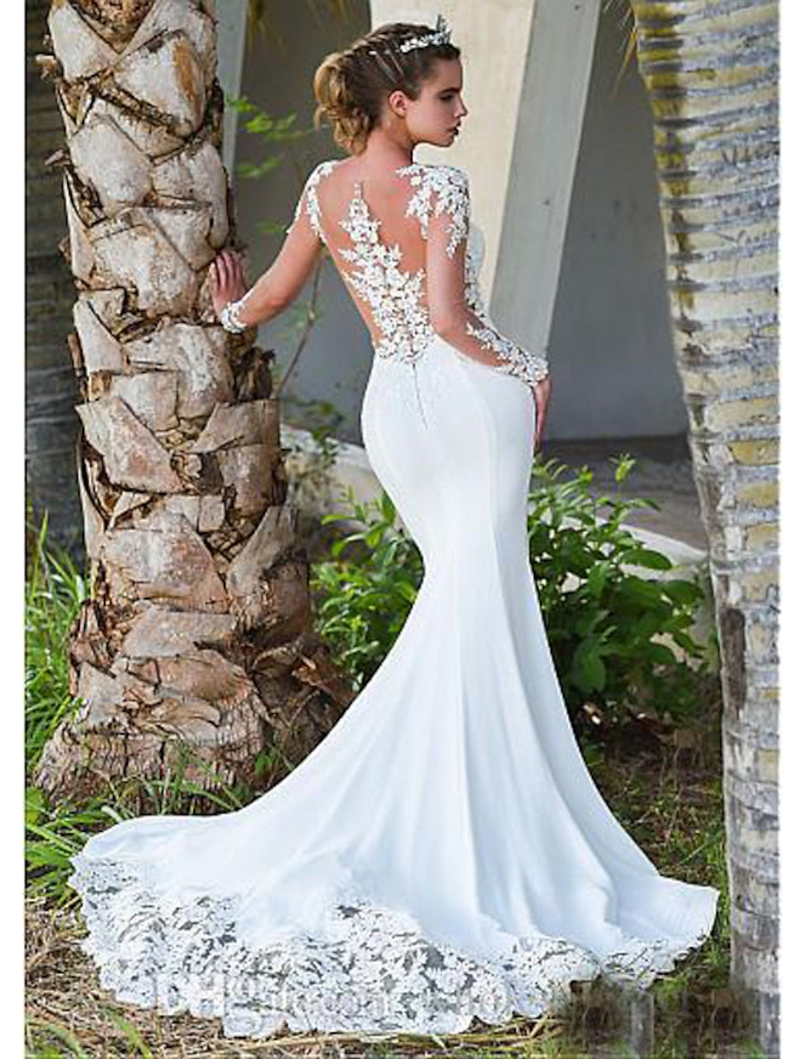 Dramatic Dresses With Long Mermaid Illusion Train Wedding Dress Venus BL456 Beloved By Casablanca AB2B Boutique ( Dramatic Dresses With Long Mermaid Illusion Train Wedding Dress Venus BL456 Beloved By Casablanca AB2B Boutique (