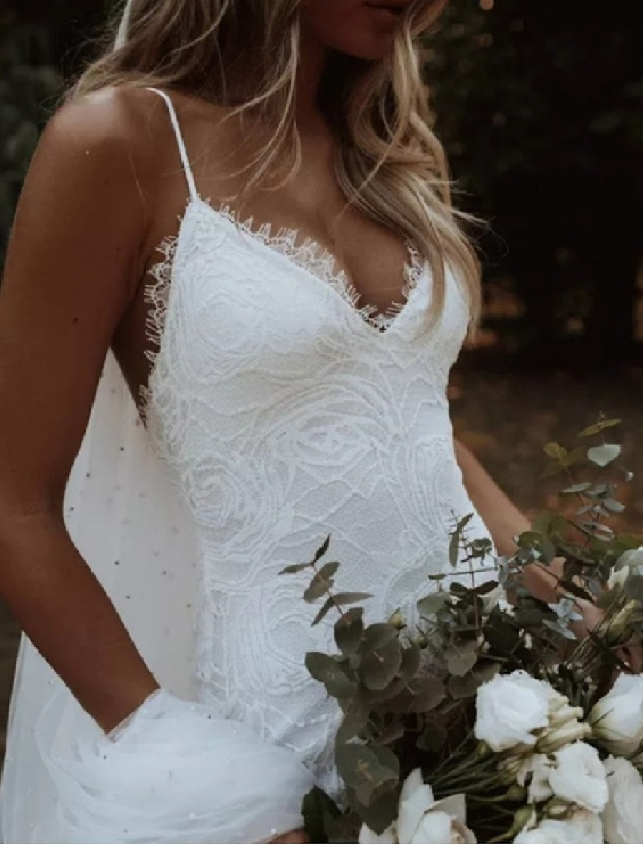 Trumpet/Mermaid Spaghetti Straps Floor-Length Bridesmaid Dresses With Bowknot & Ruffles
