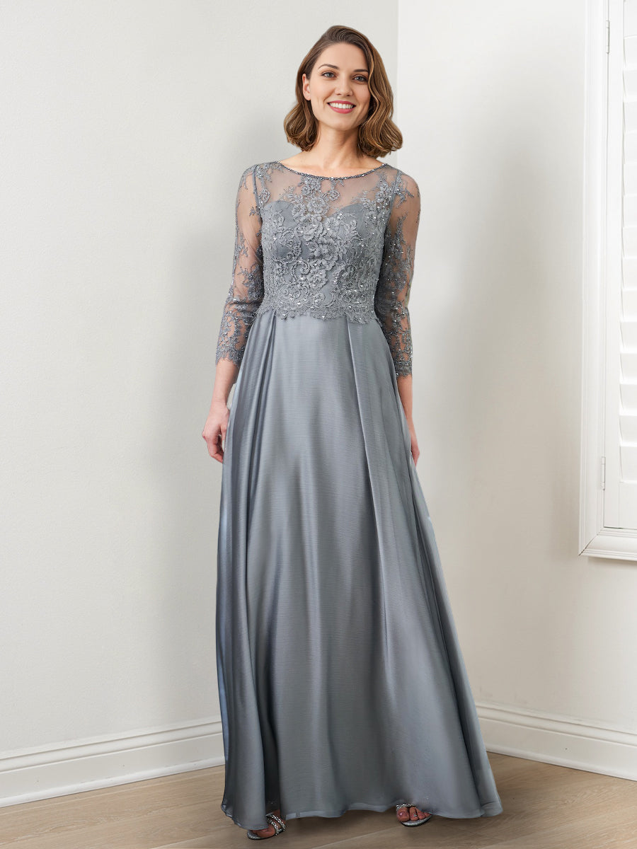 chinese dress ladies Stella Couture 22361 Formal Mother of The Bride Long Dress Charcoal / 6