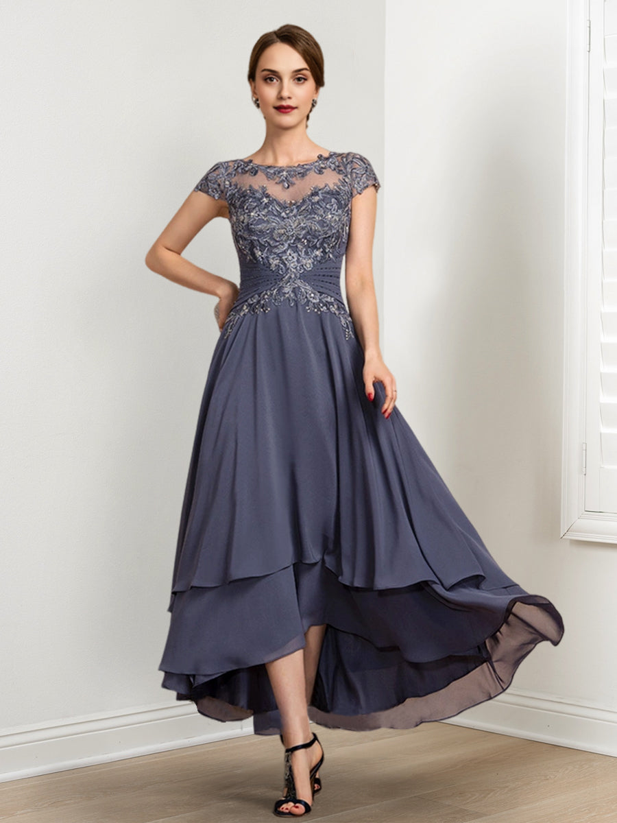 Stormy Blue Mother of the Bride Dresses - Mondressy Stormy Blue Mother of the Bride Dresses - Mondressy