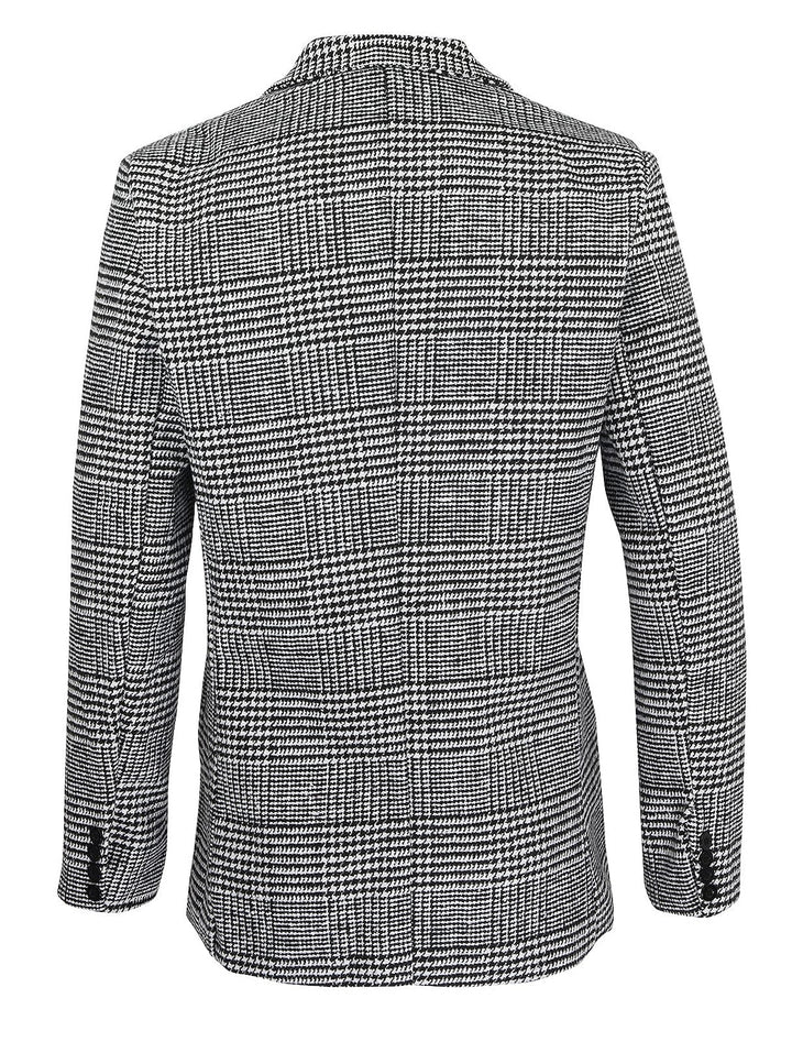 Men's Tailored Fit Single Breasted Two-buttons Houndstooth Casual Jacket