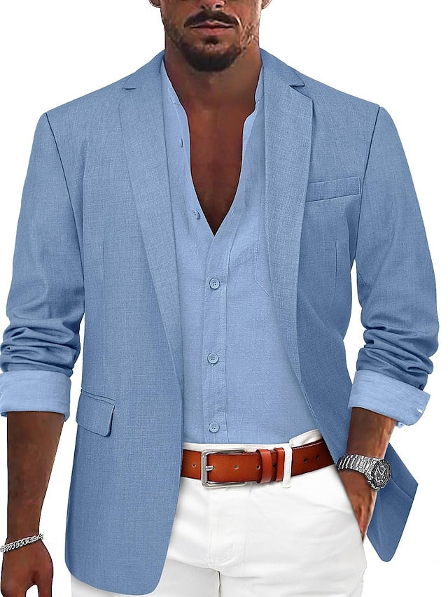 Men's Fashion Tailored Fit Single Breasted One-button Casual Blazer Jacket