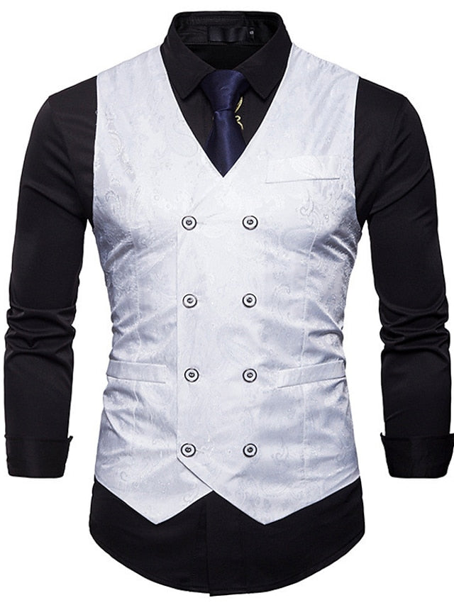 Men's Business Double Breasted More-buttons Vest