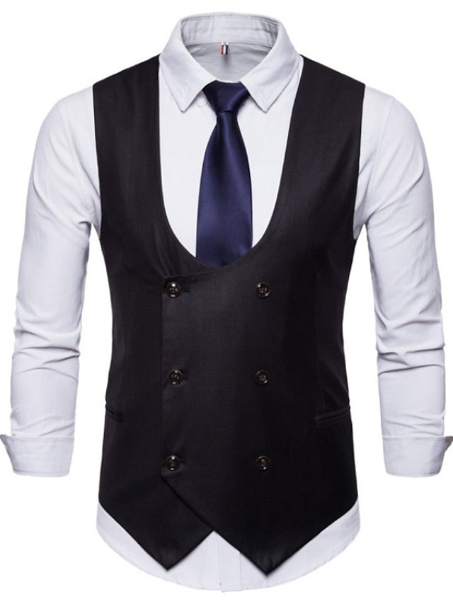 Men's Business Double Breasted Six-buttons Vest