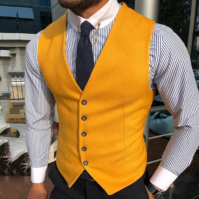 Men's Fashion Single Breasted More-buttons Vest