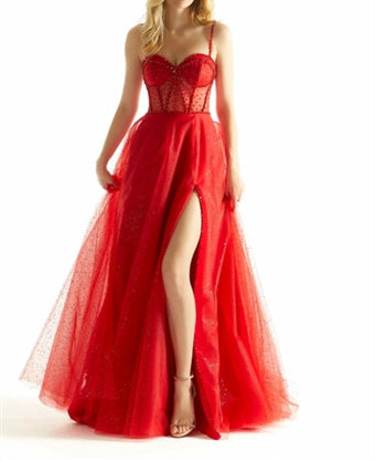 A-Line/Princess Spaghetti Straps Sweetheart Sleeveless Floor-length Long Prom Dresses