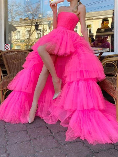 A-Line/Princess Strapless Sweetheart Sleeveless Floor-length Long Prom Dresses Whit Split Side Pleats